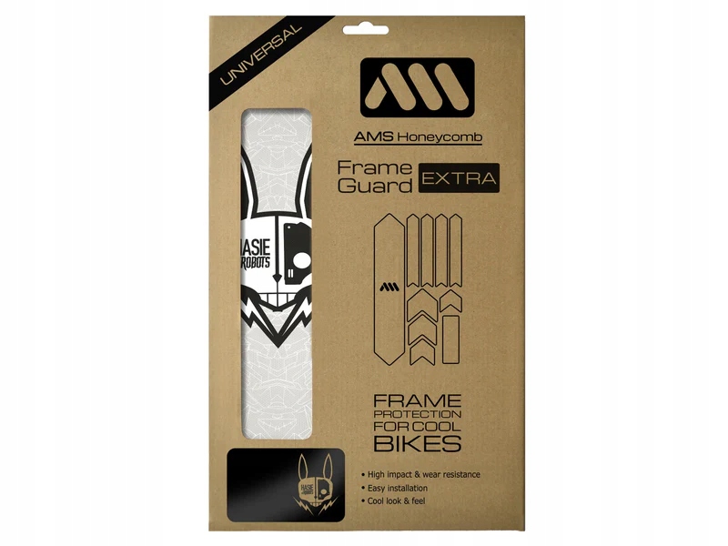 Naklejki Osłona Ochrona Ramy Rowerowej MTB AMS - Hasie & The Robots White Długość 330 mm