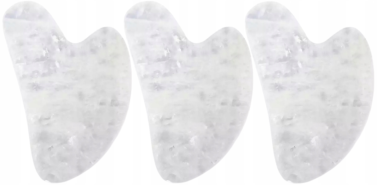 3 x Gua Sha z bílého křemene masáž obličeje zlepšuje krevní a lymfatický oběh