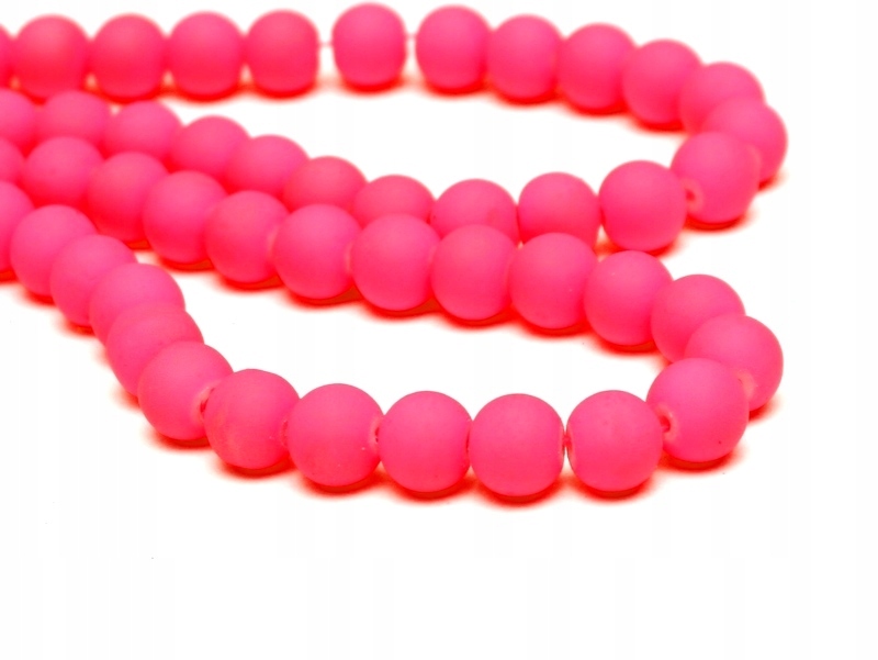 KR14 koraliki szklane Rubber 20szt 8mm róż
