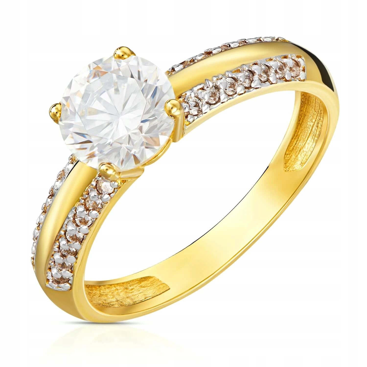 Zlatý Prstýnek 585 S Velkými Zirkony, Luxusní, Bohatý, Vel. 23