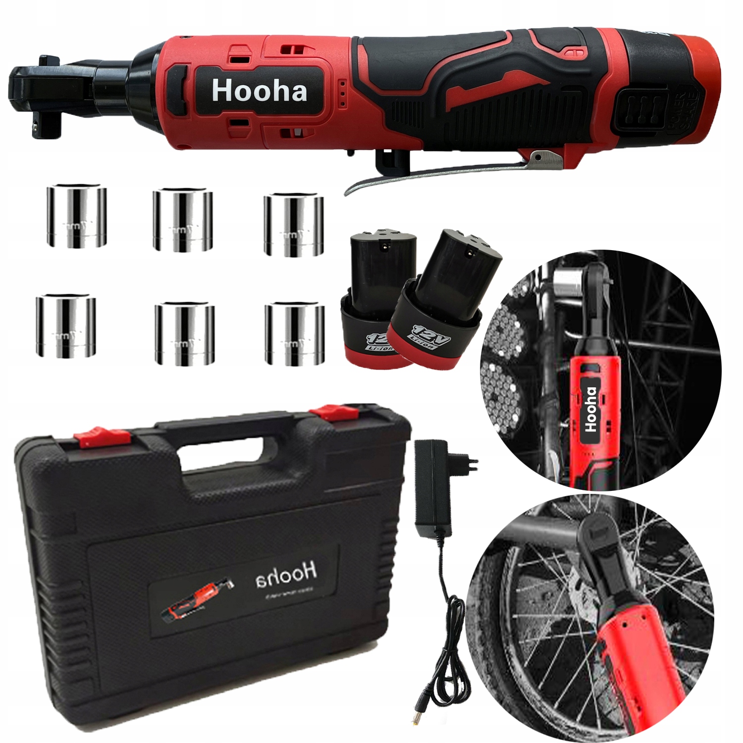 Zestaw KLUCZ ELEKTRYCZNY GRZECHOTKA UDAROWA BEZSZCZOTKOWA DO KÓŁ+Walizka