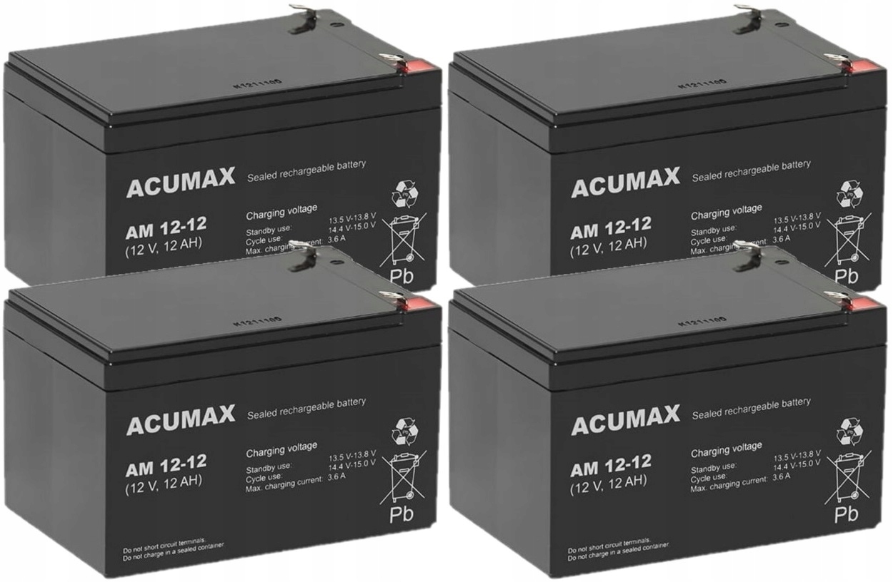 TBC44 BATERIE ZESTAW AKUMULATORÓW DO UPS APC EATON POWERWALKER 4x AM 12-12