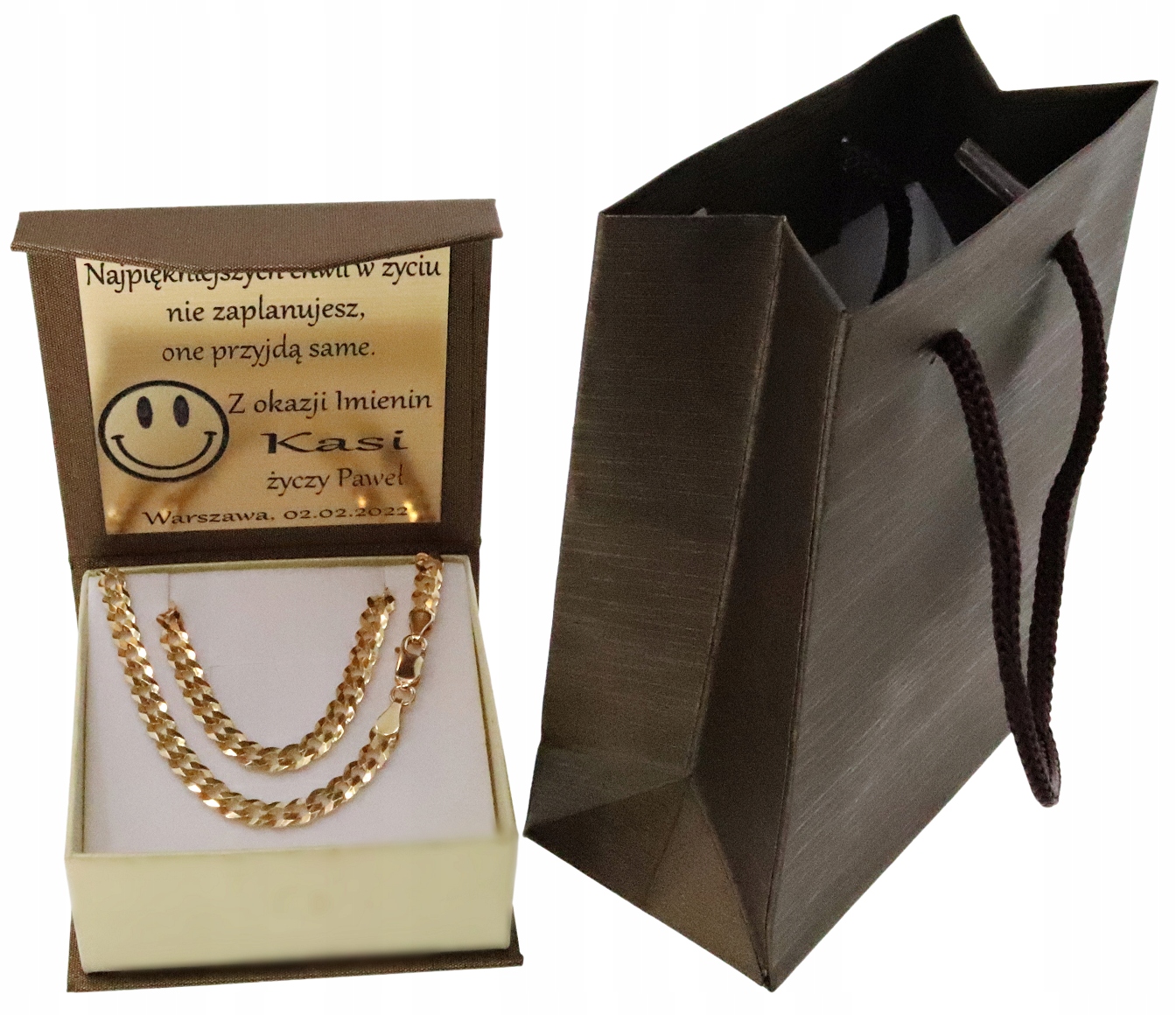 ZŁOTY PEŁNY ŁAŃCUSZEK MĘSKI PANCERKA Z KRZYŻYKIEM PR. 925 585 GRAWER GRATIS Długość całkowita 60 cm