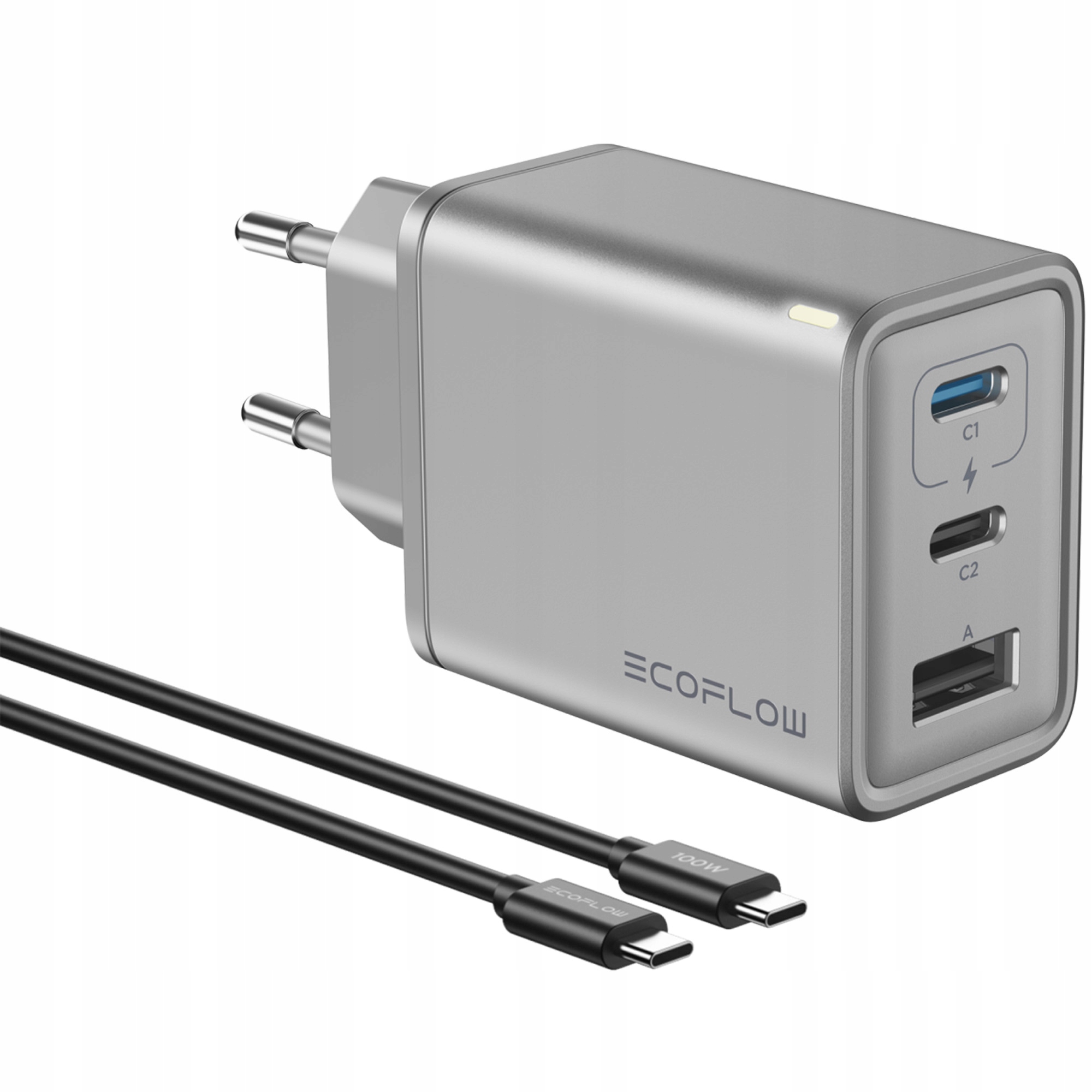 Ładowarka sieciowa EcoFlow GaN Rapid 65W Usb-c Usb-a z kablem 100W