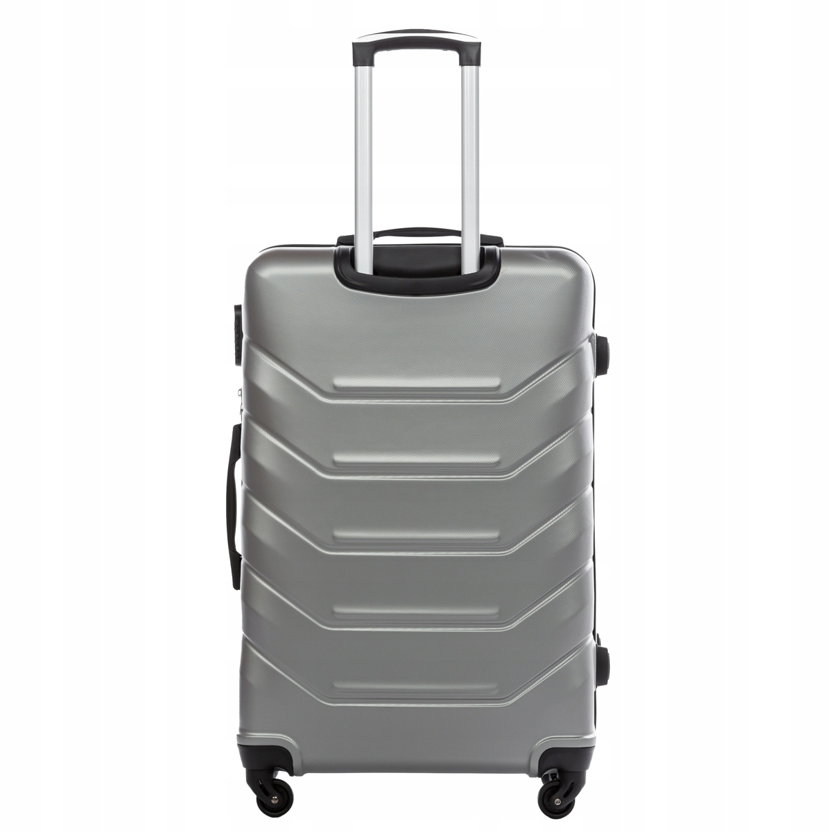 Duża walizka podróżna VEZZE z ABS-u trapez SREBRNA Rodzaj twarda