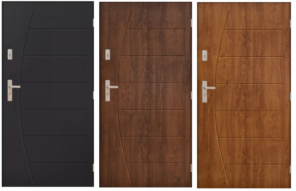 Ciepłe Drzwi Zewnętrzne Boston Pełne 72 mm Kolory