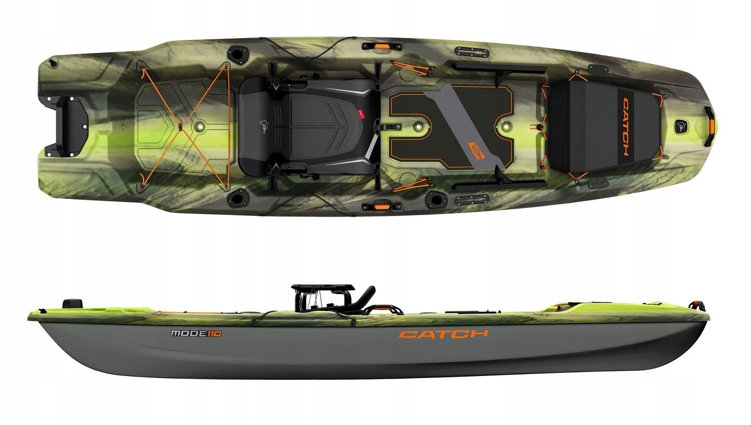 Jednoosobowy Kajak Wędkarski Catch Mode 110 Tr Pelican Pawęż Pod Silnik