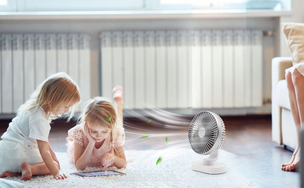 Przenośny Wentylator Stołowy z 4 Prędkościami i Wyjmowaną Przodem 5000mAh Liczba łopatek 3