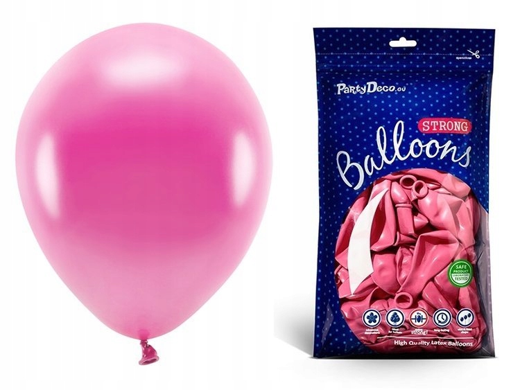 

Balony metaliczne ciemnoróżowe urodziny 30cm 10szt