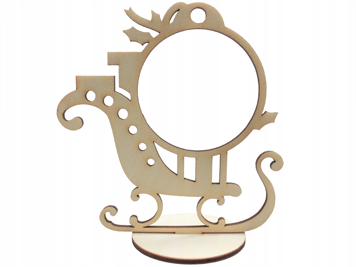 

Stojak Drewniany Bombka 4-5cm Sanie Mikołaja 12cm