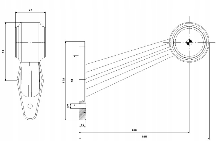 LAMPA OBRYSOWA FRISTOM LED ROGOWA FT-009 E LEWA Marka Fristom