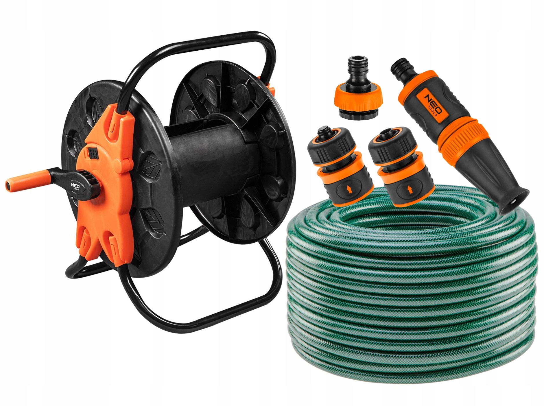 

Stojak z bębnem Wąż Ogrodowy 50m 1/2 Zraszacz Neo