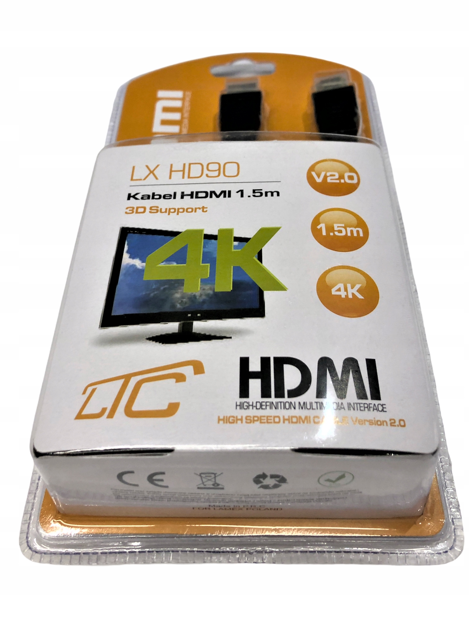Kabel HDMI 2.0 UHD 2160P 4K/60Hz 3D 48bit 1.5m Kod producenta LXHD90