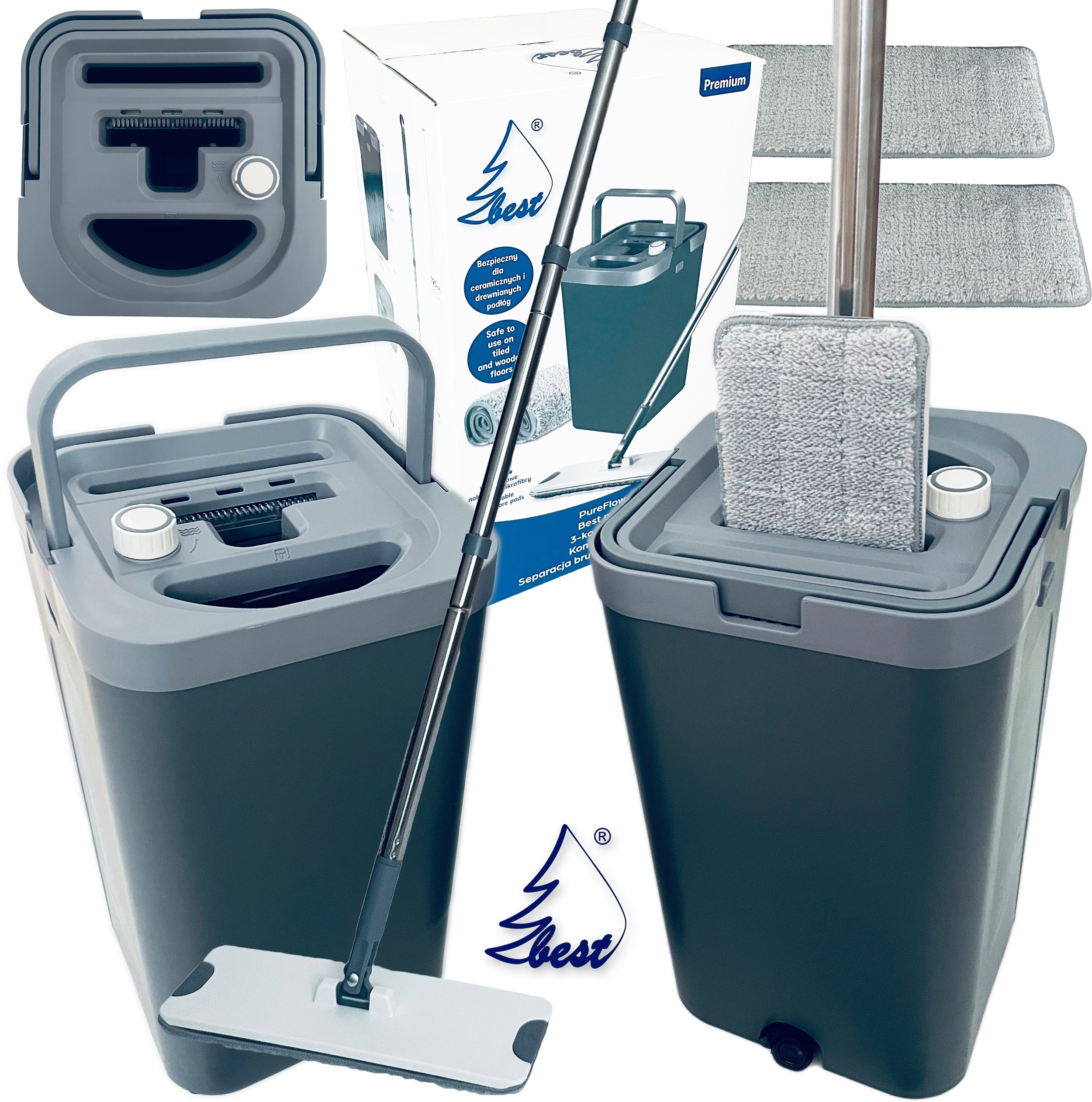 Kbelík a plochý mop Best Mop 1