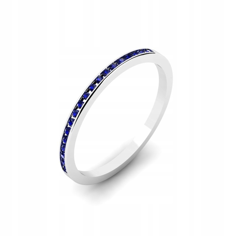 

Pierścionek Z Białego Złota Delikatny Z Szafirami