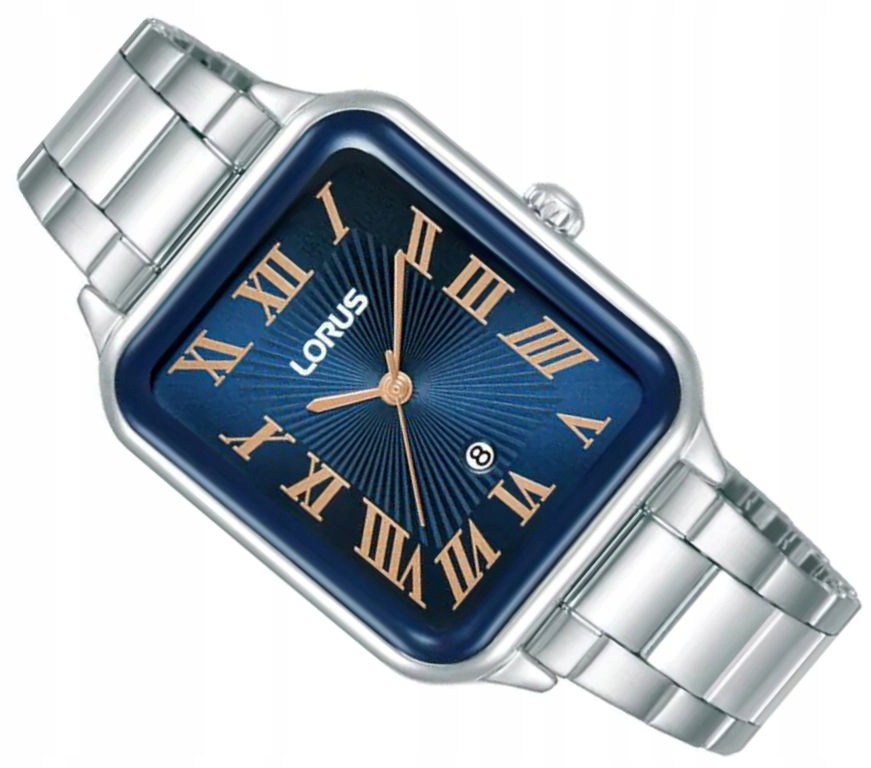 Modré Ocelové Dámské Klasické Hodinky S Obdélníkovým Cíferníkem Lorus RH737BX9