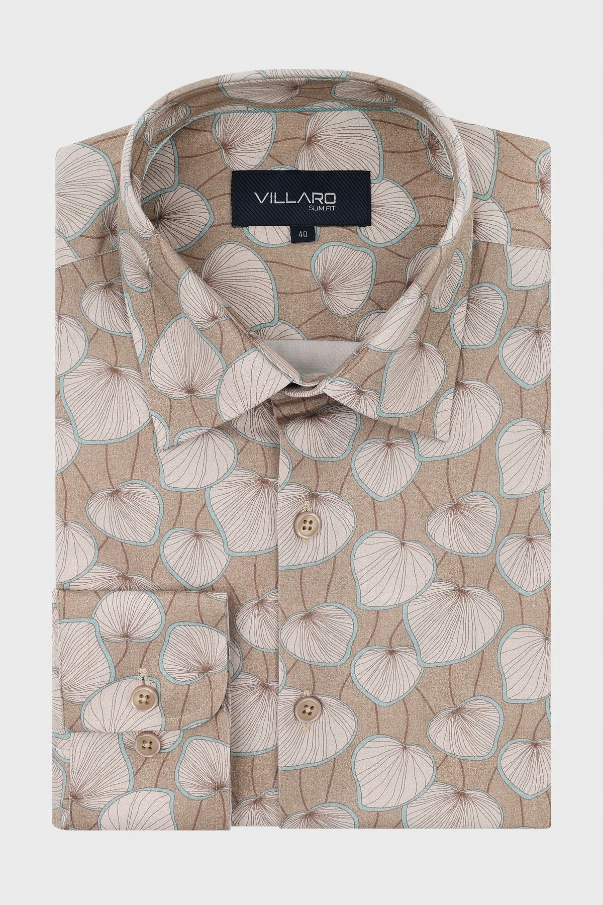 Béžová pánská košile Vzor 41-176/182 Slim Fit