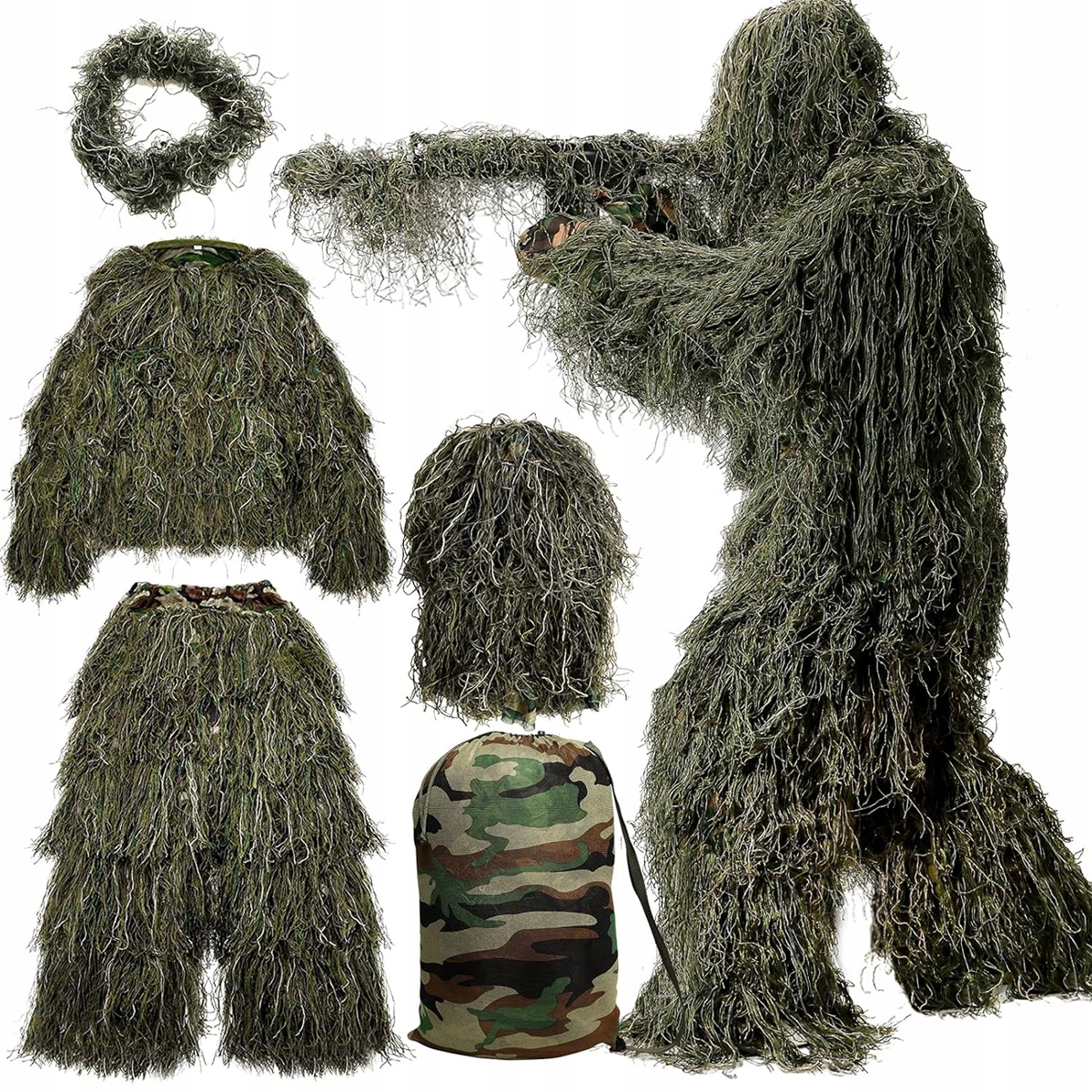 Lovecké Oblečení Maskovací Oblečení Ghillie 5 V 1 Pánské Lovecké Oblečení 3D