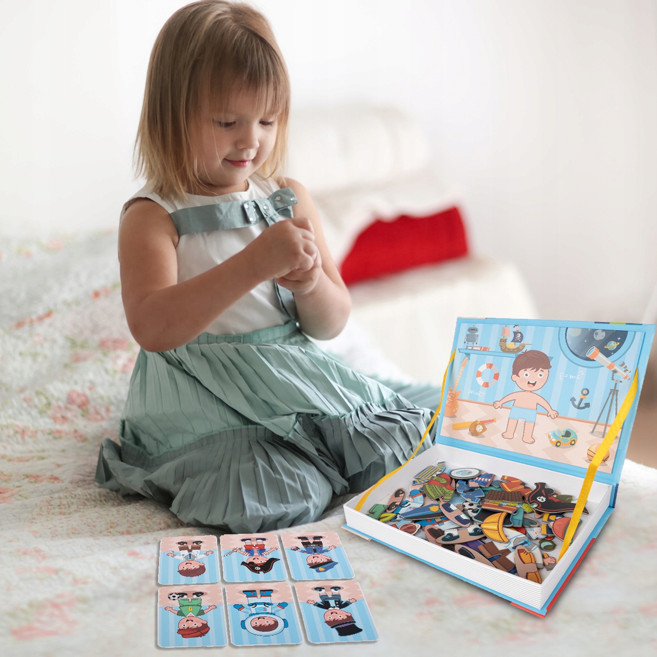 UKŁADANKA MAGNETYCZNA UBIERANIE CHŁOPCA MONTESSORI Kolor dominujący wielokolorowy