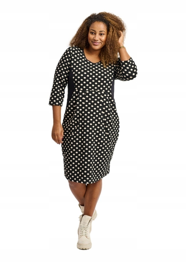 Pont Neuf Krásná Černobílá Šaty Groszki V280 44