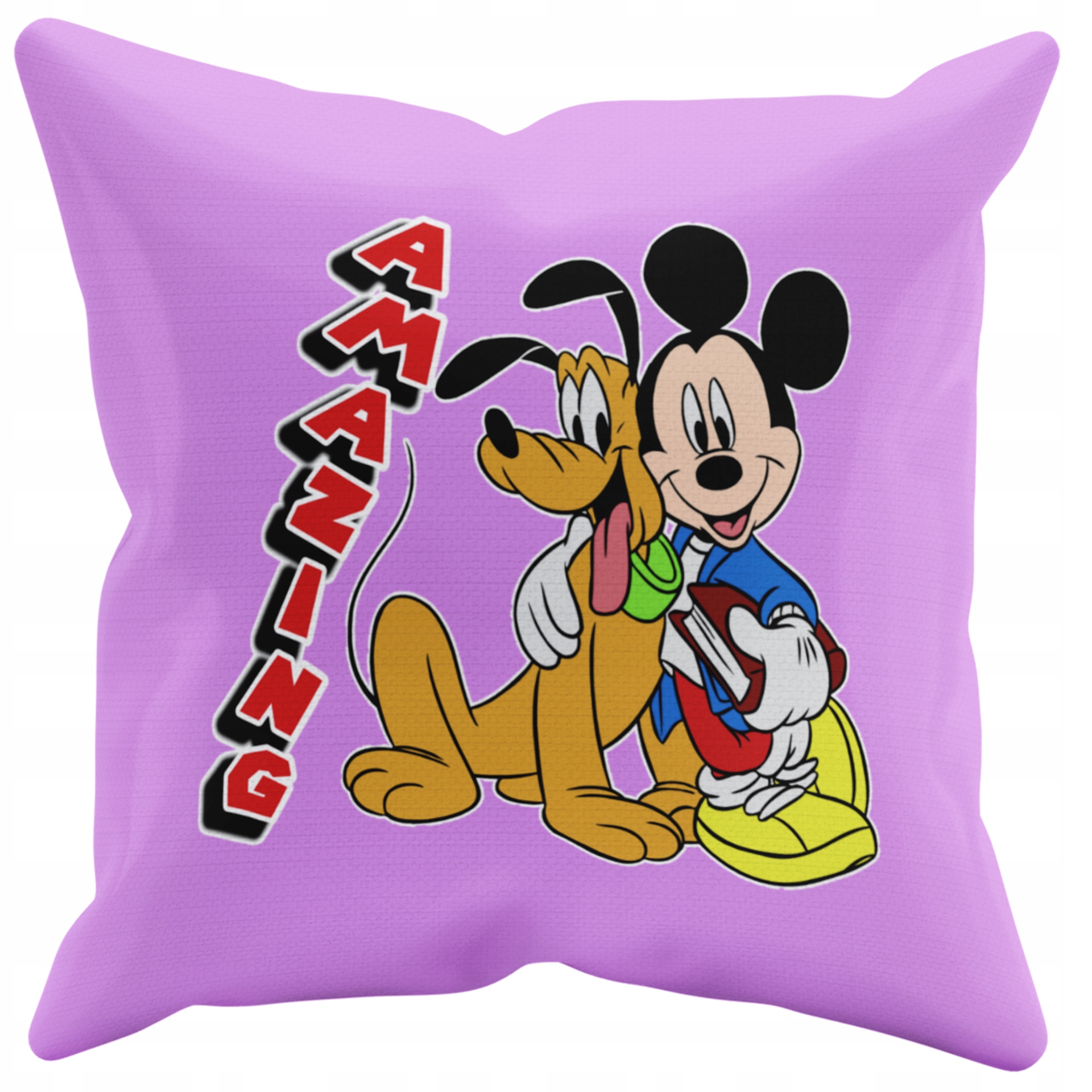 POSZEWKA NA PODUSZKĘ JAŚKA DO PRZEDSZKOLA MYSZKA MICKEY + IMIĘ GRATIS Kolor dominujący odcienie różu