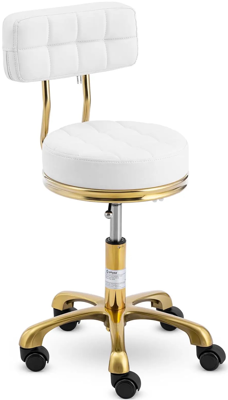 Kosmetické křeslo na kolečkách 51-66 cm 150 kg Physa Physa Gela White