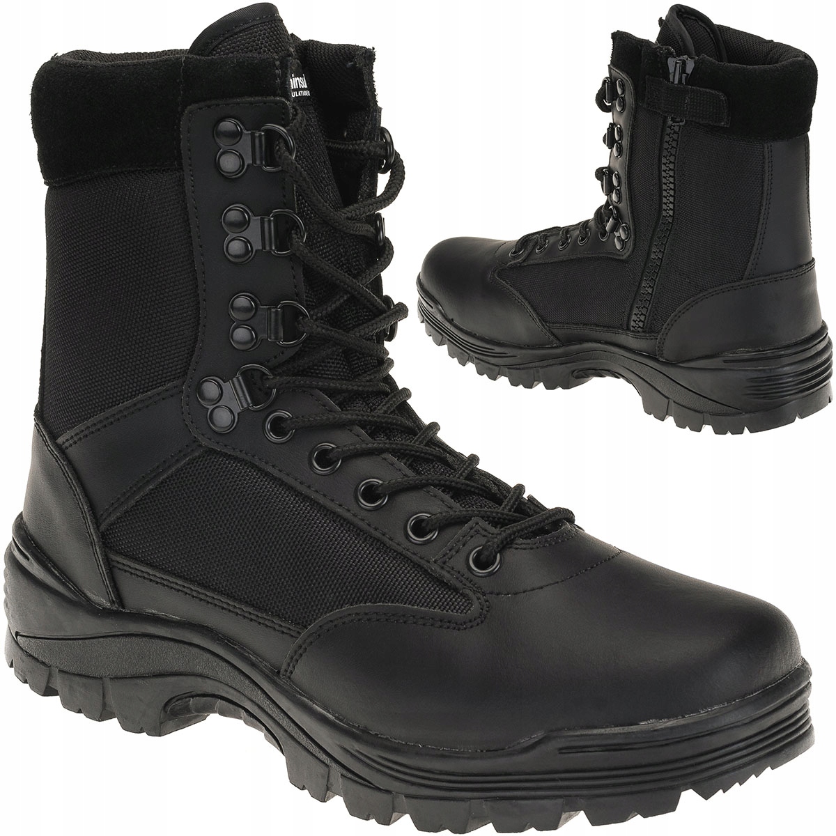 Buty Męskie Taktyczne Wojskowe Trekkingowe Mil-Tec z Zamkiem Ykk Czarne 43
