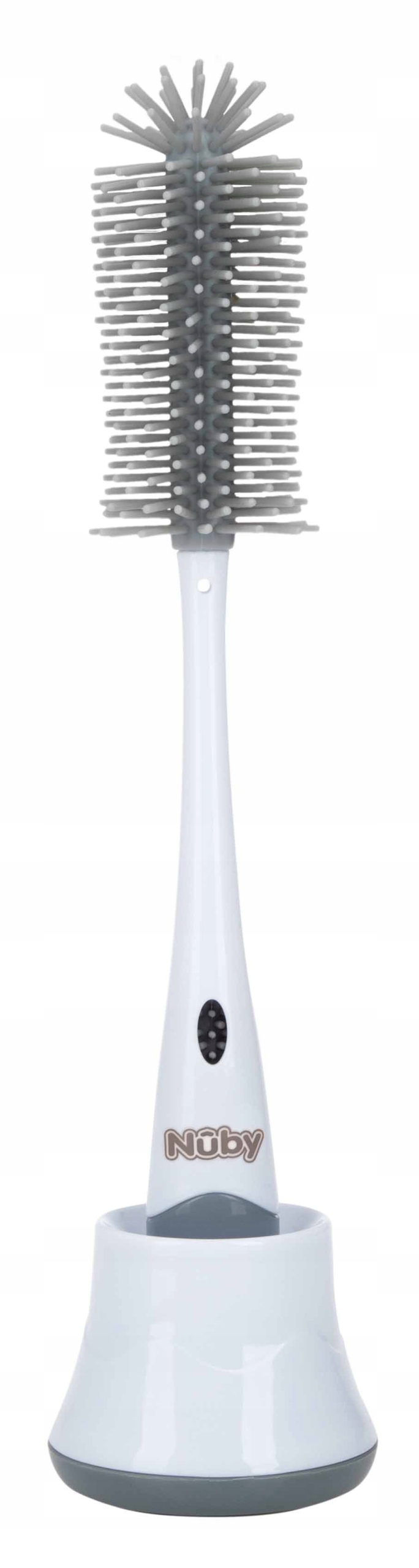 Levně Nuby Silikonový Kartáč Na Lahve Se Stojanem 30 CM