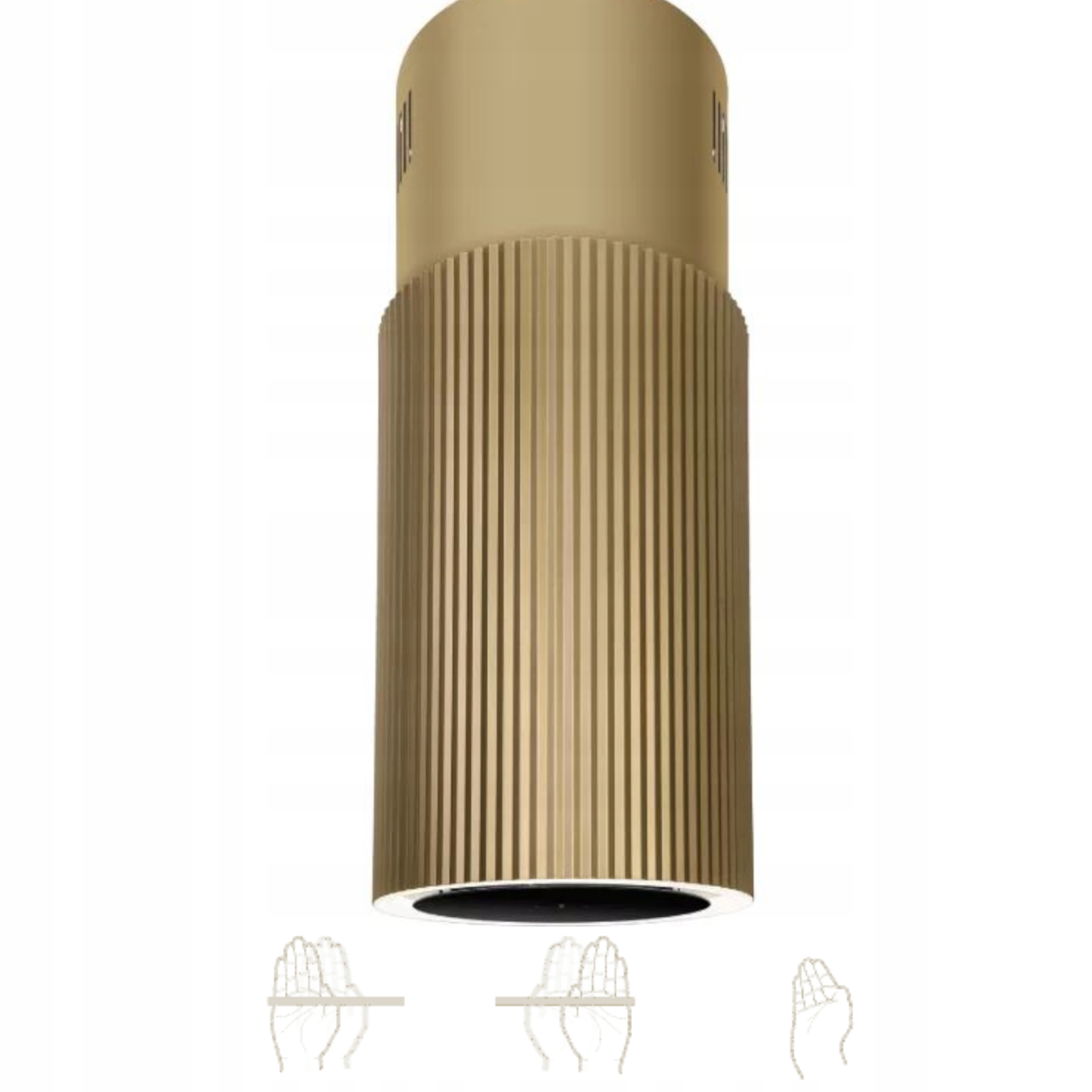 Okap wyspowy kuchenny Złoty wolnostojący Ciarko Monogram W 39dB 670m³/h Led