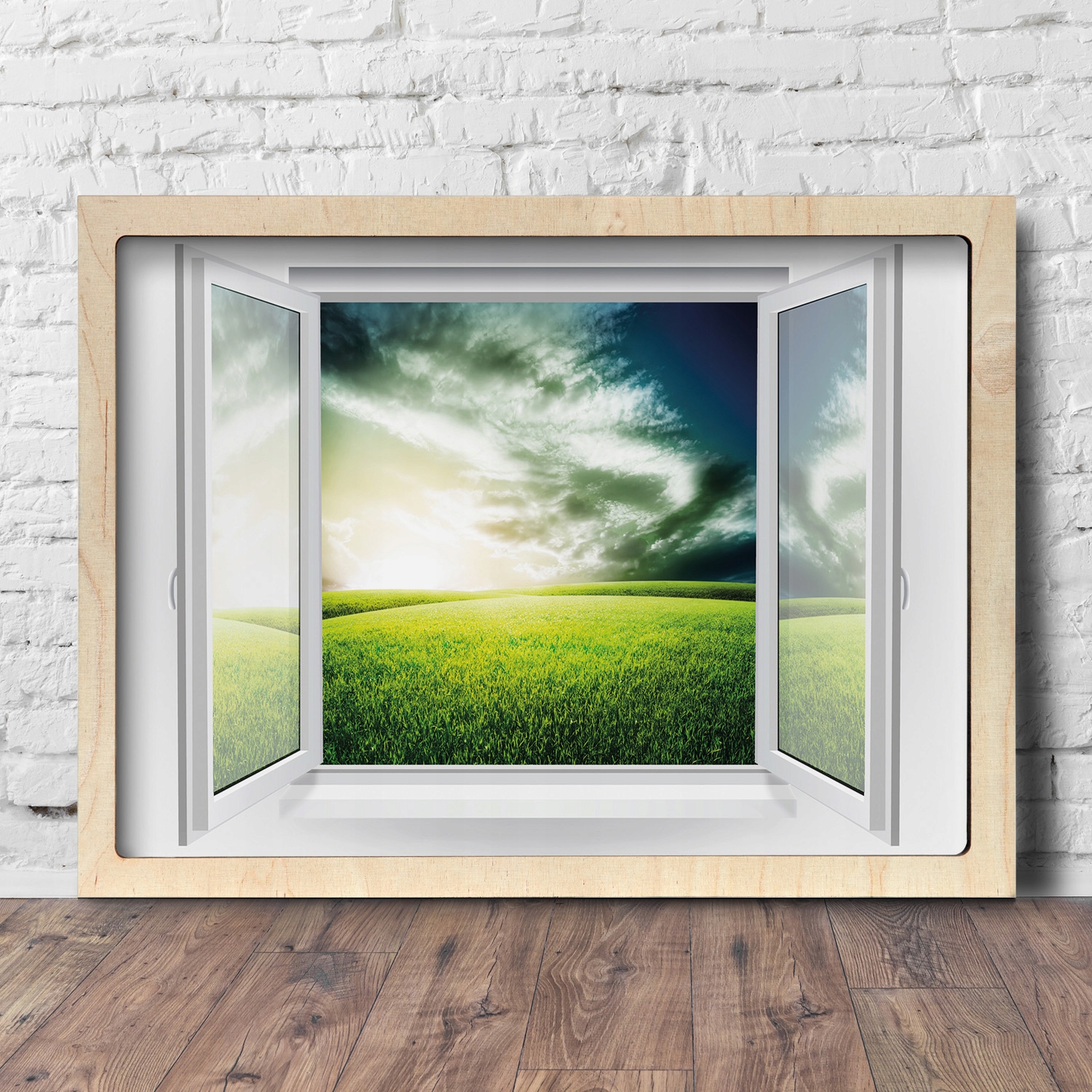 Foto obraz na zeď rámeček Okno nebe pohled 75x55