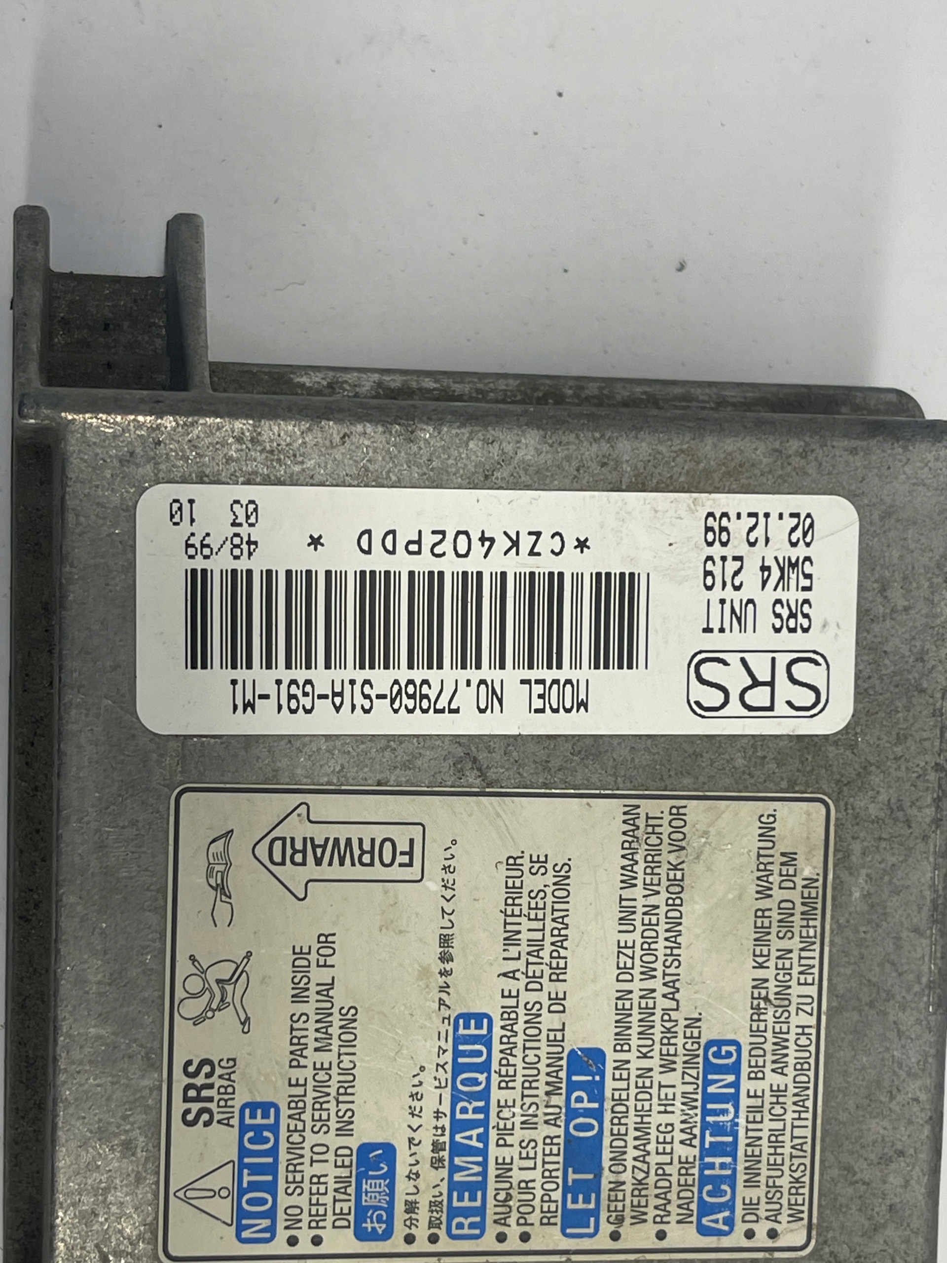 modulo SENSOR AIR BAG ACCORD VI 77960S1AG91M1
