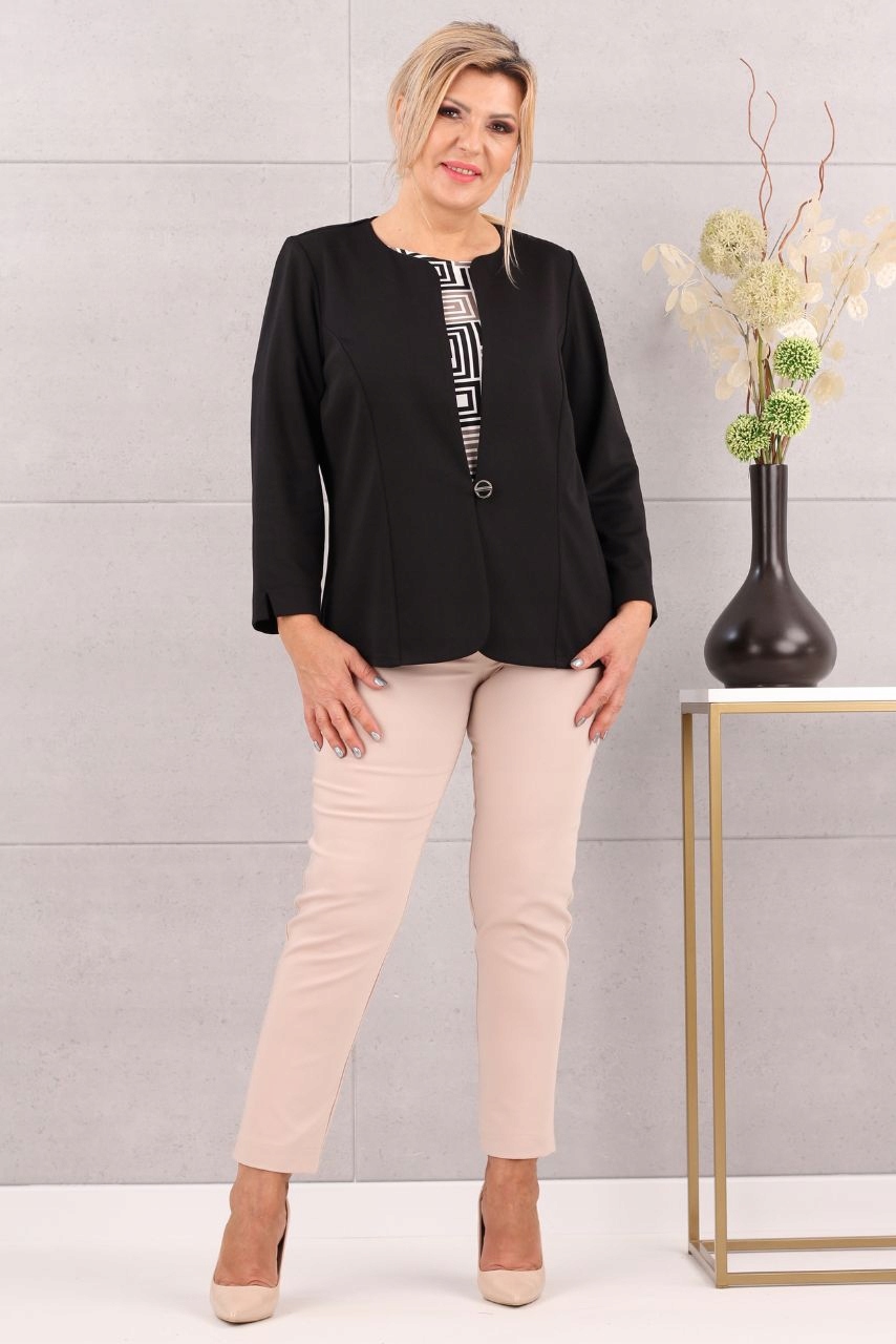 ŻAKIET ELEGANCKI KRÓTKI MARYNARKA POLSKI PRODUCENT DUŻE ROZMIARY Marka FEMIMODA