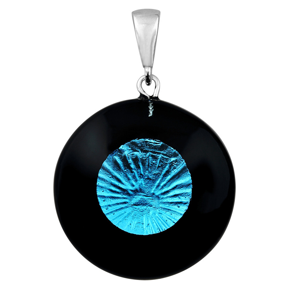 Dámský přívěsek Harf černé sklo murano kolečko