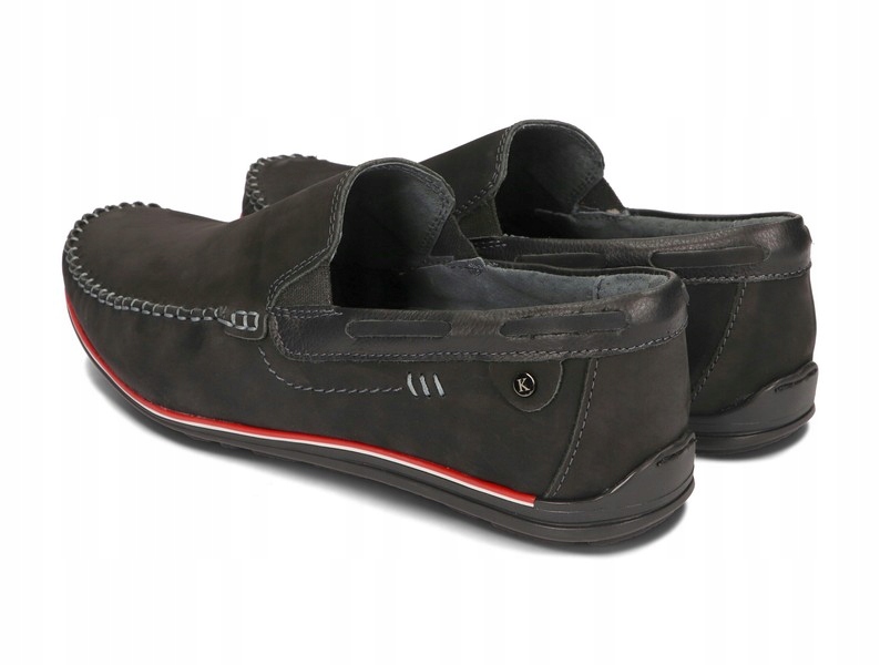 MOKASYNY BUTY MĘSKIE CASUAL SKÓRA K920 CZARNY 42 Kolor czarny