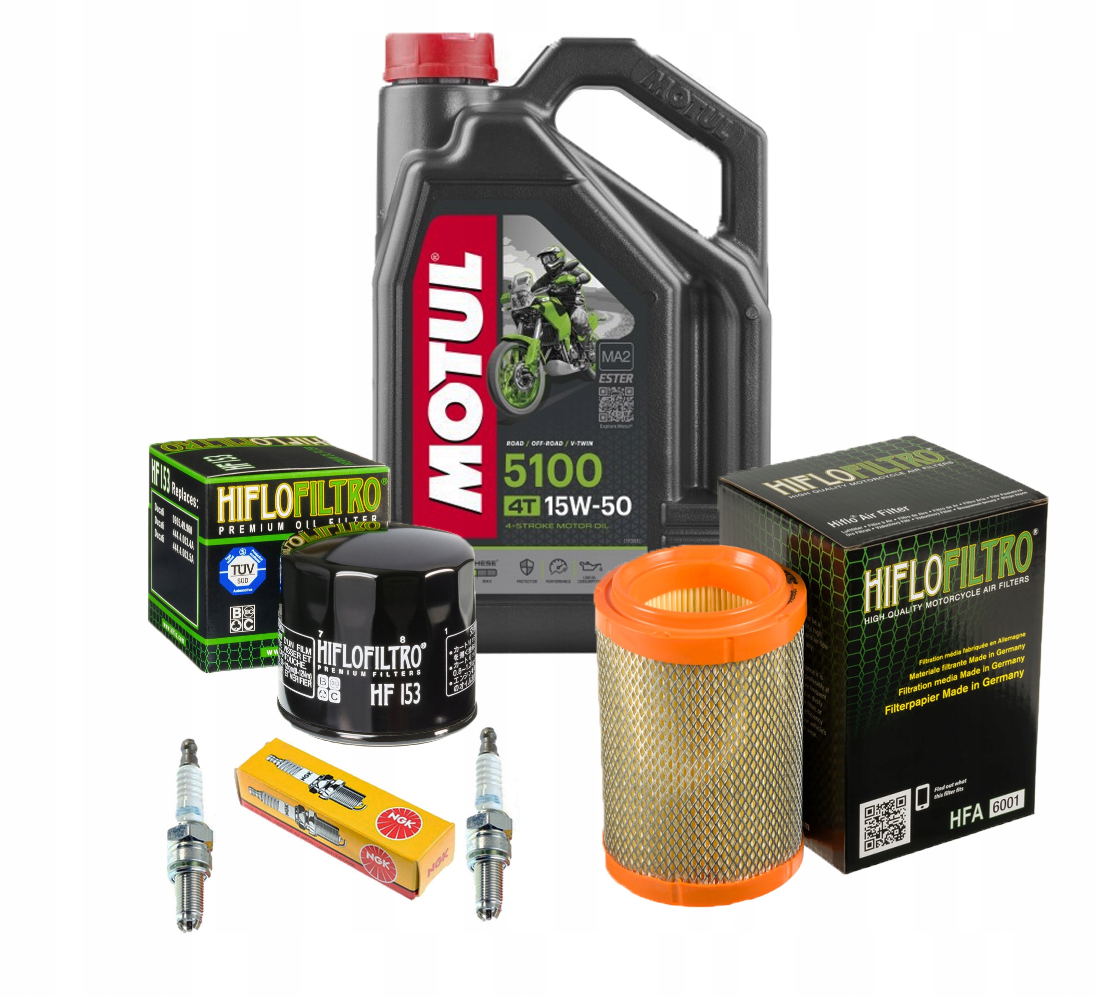 Filtry do DUCATI MONSTER 821 HYPERMOTARD Olej Motul 5100 15w50 Świeca NGK