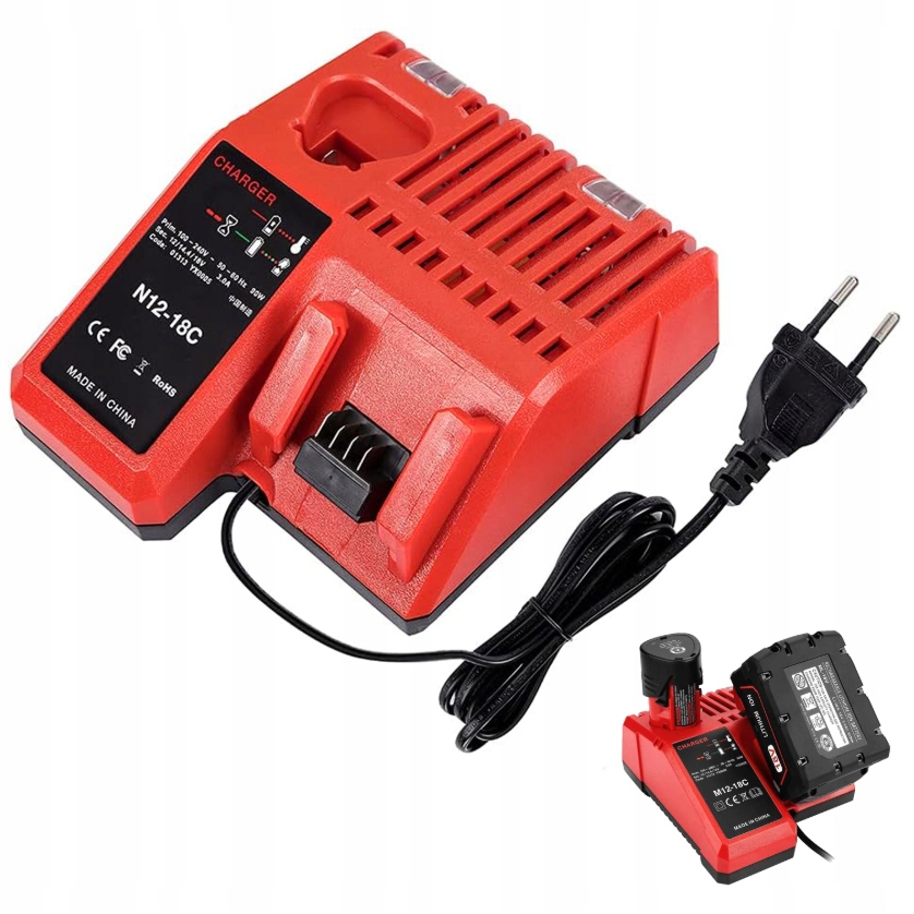 Náhradní nabíječka Milwaukee M12-18FC Pro Nabíječku M12 M18 Akumulátory
