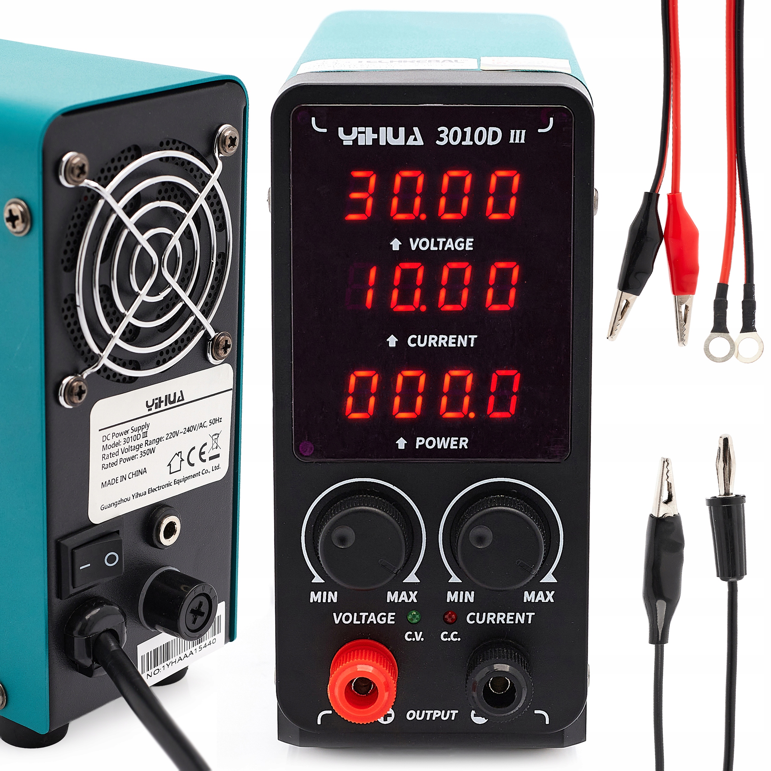 Laboratorní napájecí zdroj Přesný Hotair Yihua 3010D-III 30V 10A uzemnění