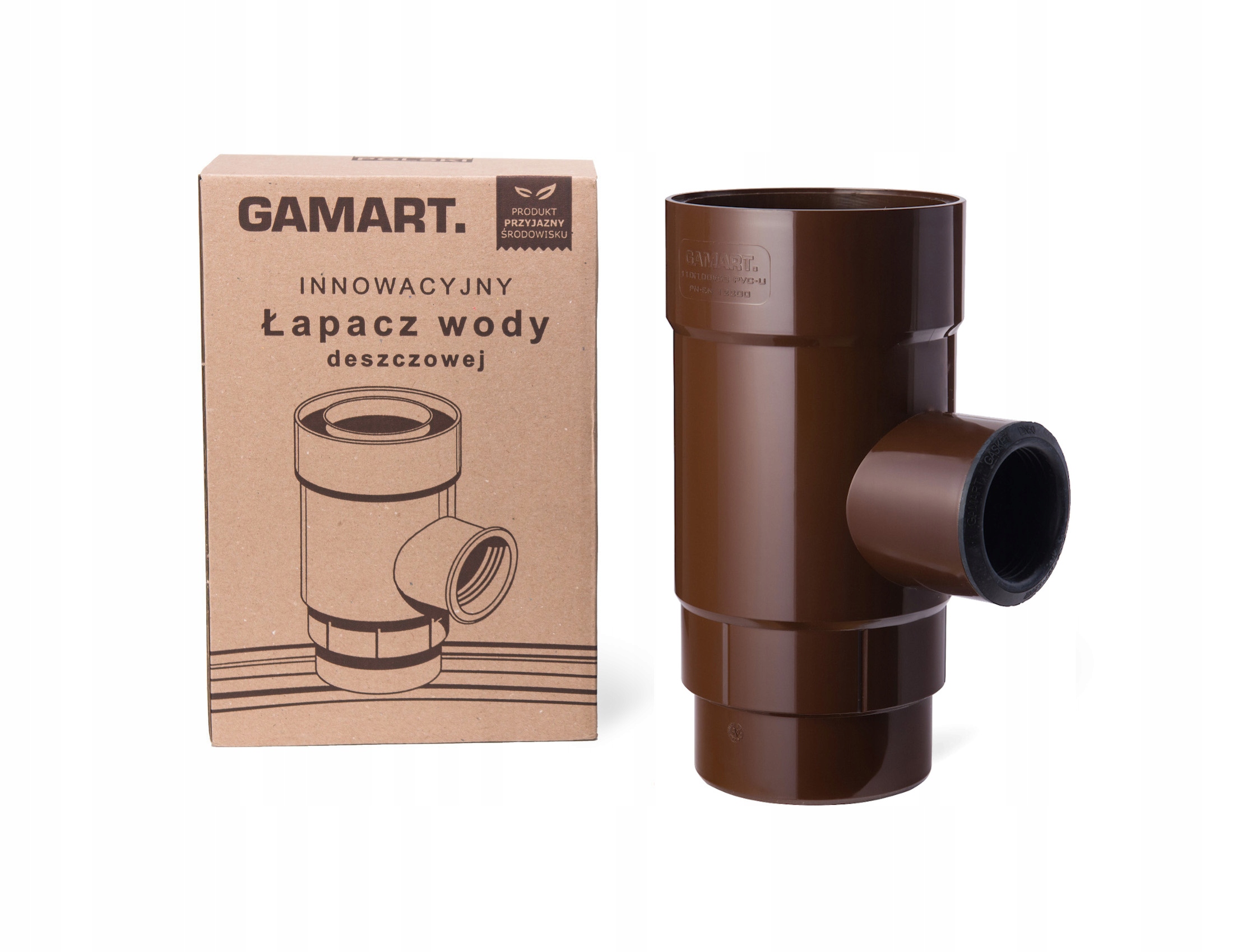 

Łapacz wody deszczowej fi100x50 brąz(redukcja)