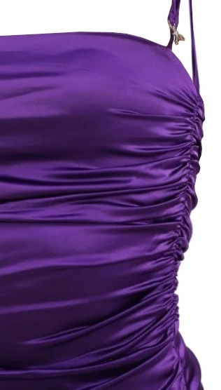 PATRIZIA PEPE SUKIENKA NA RAMIĄCZKACH FIOLETOWA 2A2545 A644 r. 34 Wzór dominujący bez wzoru