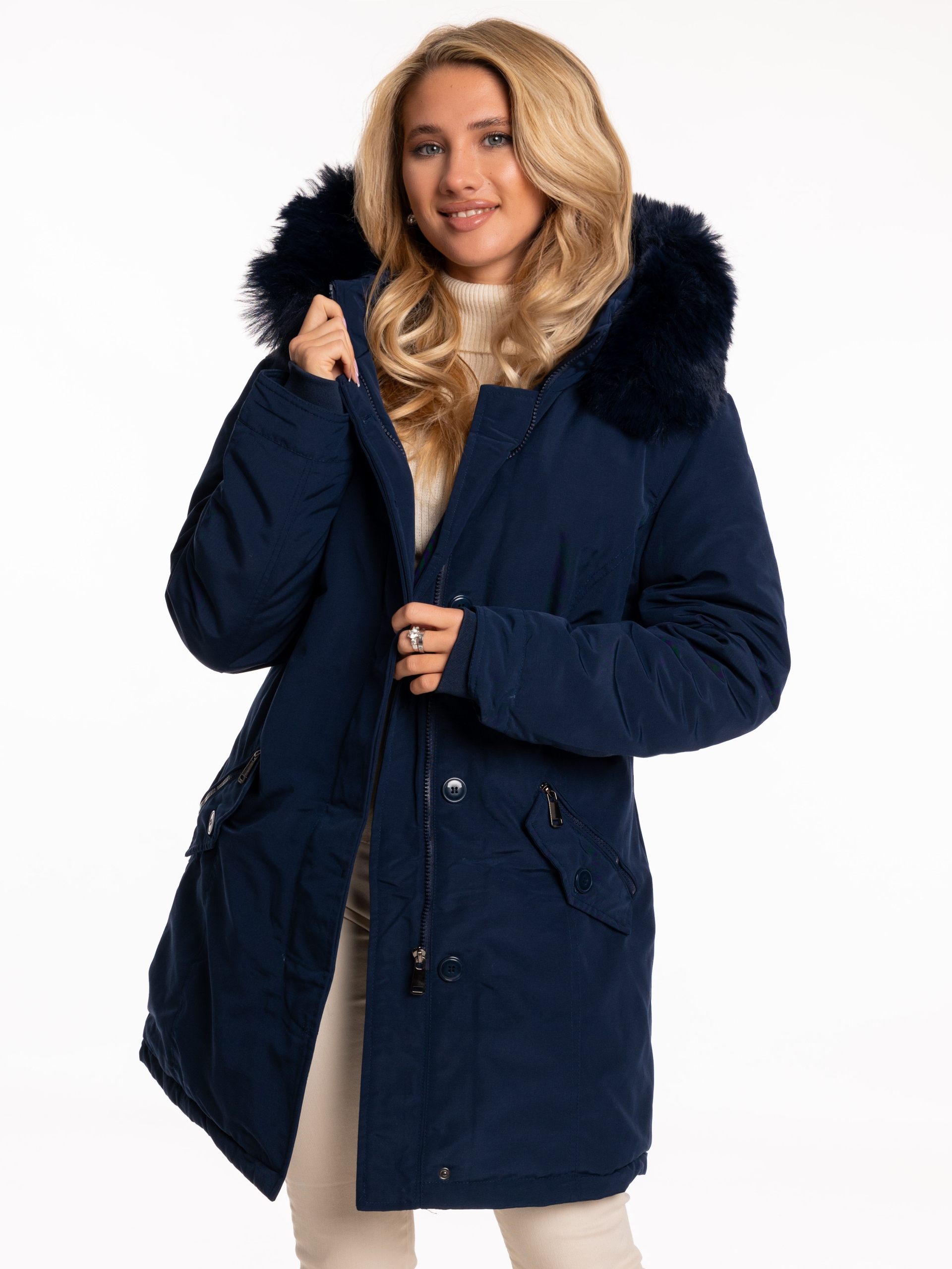 Cieplutka Puchowa Pikowana KURTKA DAMSKA Dużo Rozmiarów 9374 Wzór dominujący bez wzoru