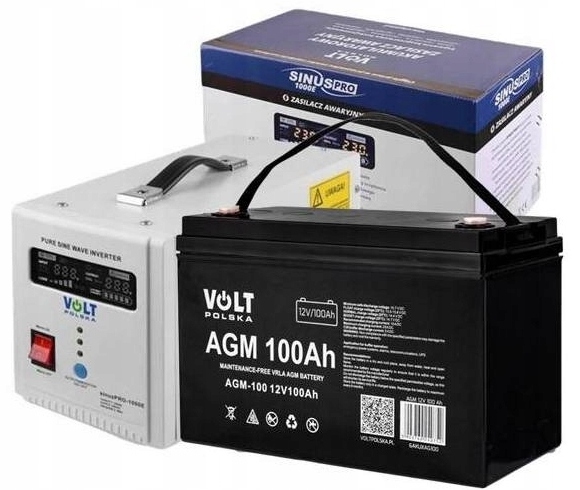 Nouzový Napájecí Zdroj Měnič Napětí Ups 800W 800E Akumulátor 100Ah Agm Vrla