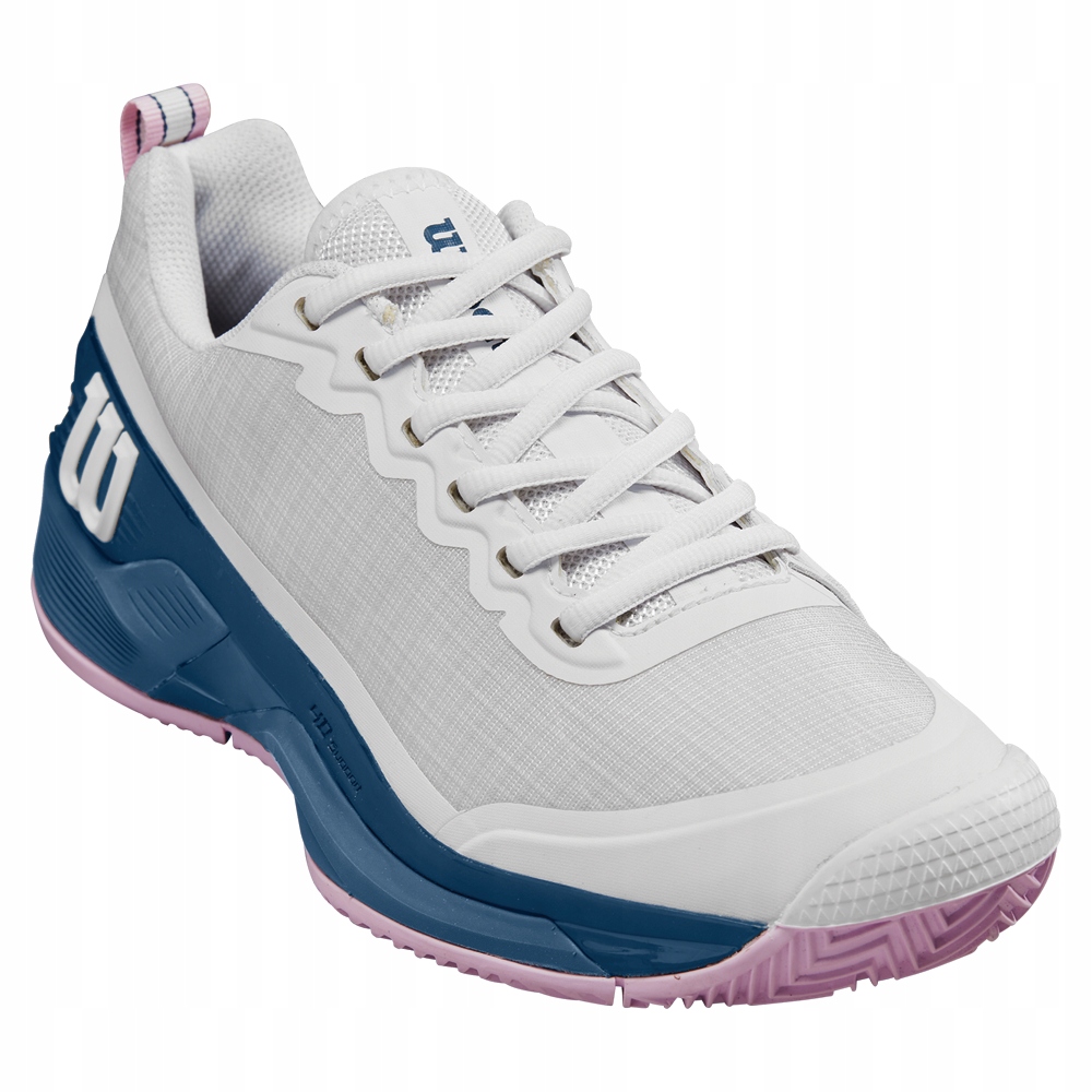 Buty tenisowe damskie Wilson Rush Pro 4.5 Clay white/ensign blue/pirouette