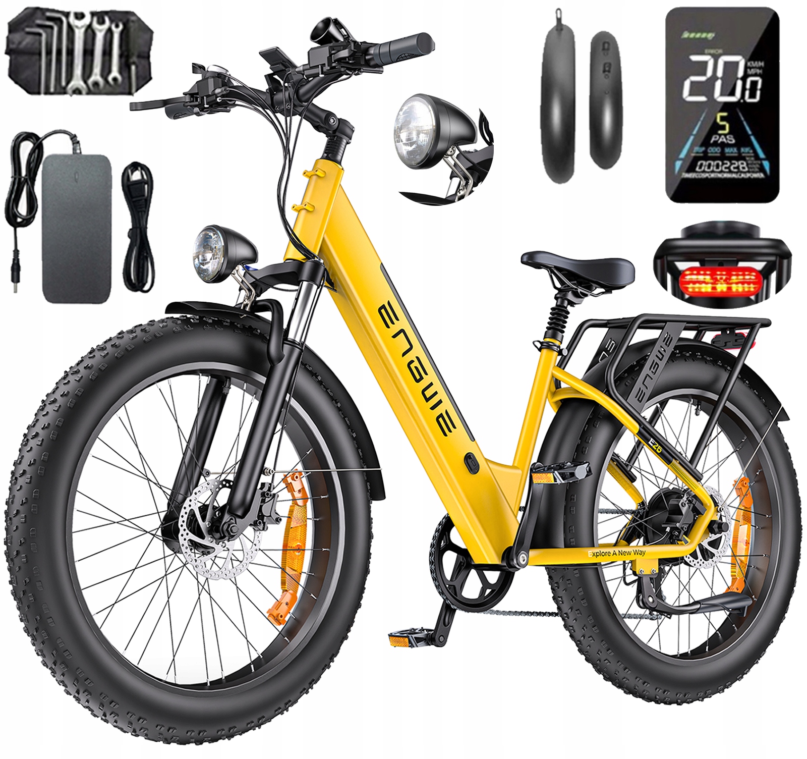 Engwe E26 St Elektrokolo Město 250W 48V 16AH 140KM 70NM 26" E-bike Pl