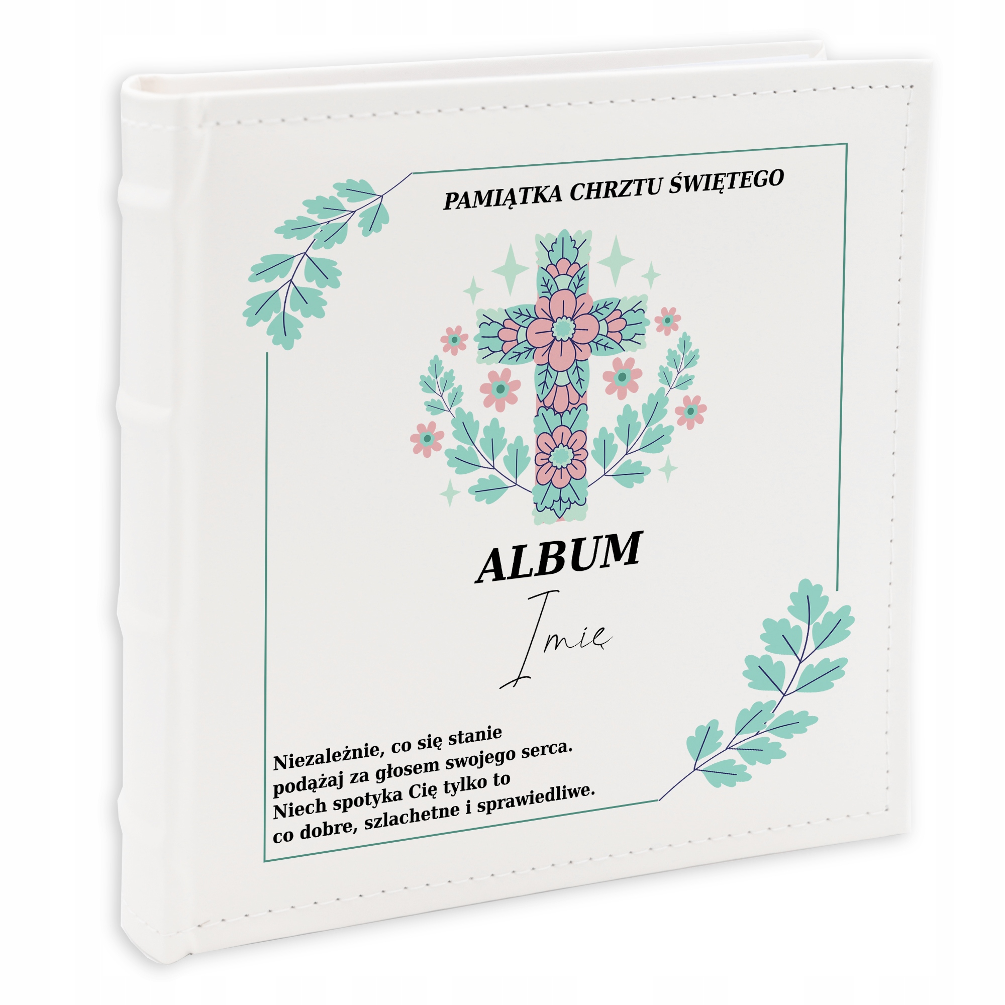 Album na fotografie 10x15 cm Bílý Dárek Ke Křtinám Svatého Jméno Kreator