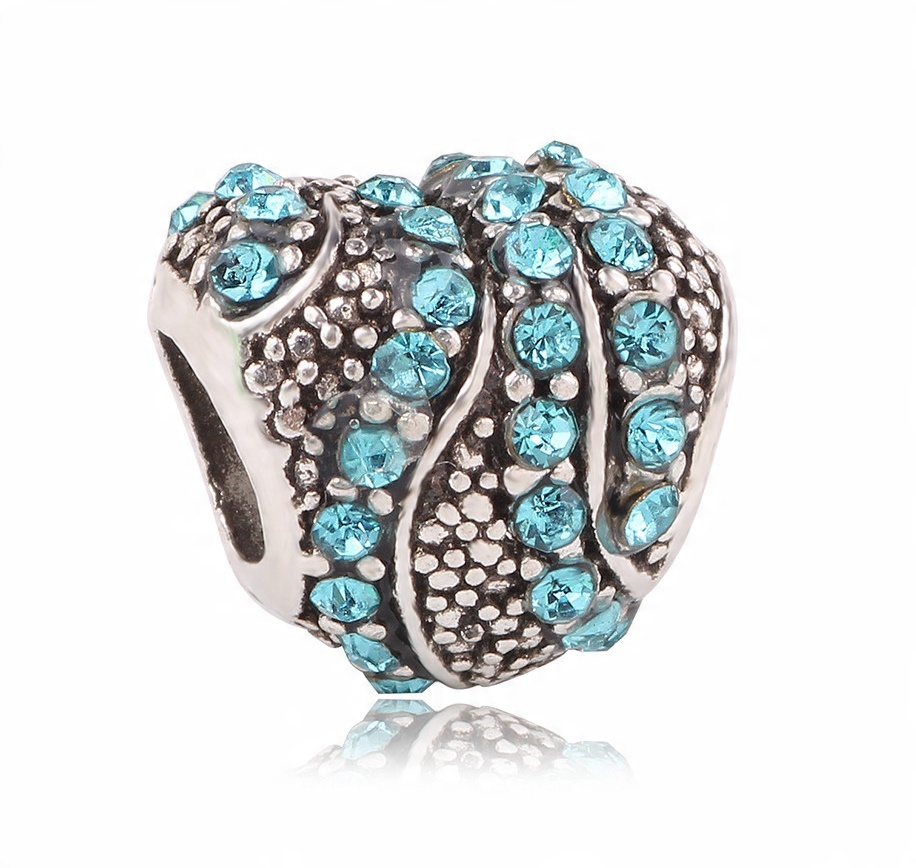 

Zawieszka Charms Koralik Bead Błękitne Serce