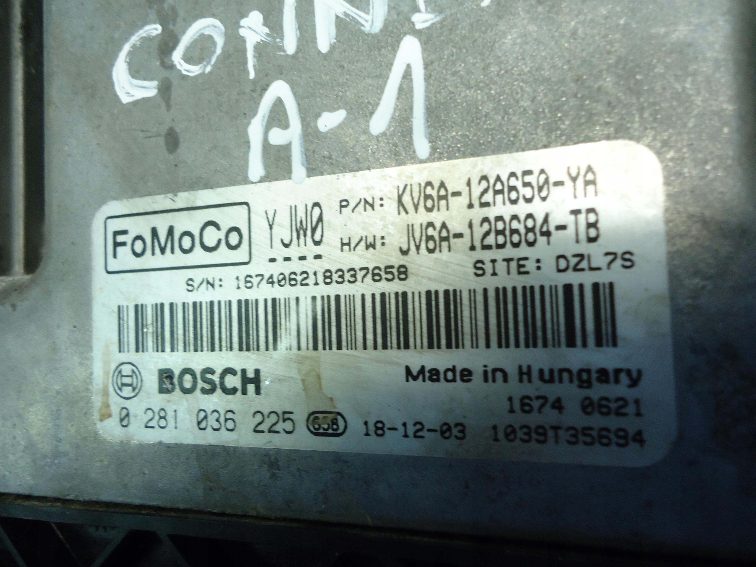 FORD CONNECT 1.5 ECOBLUE computer Motore KV6A-12A650-YA 0281036225