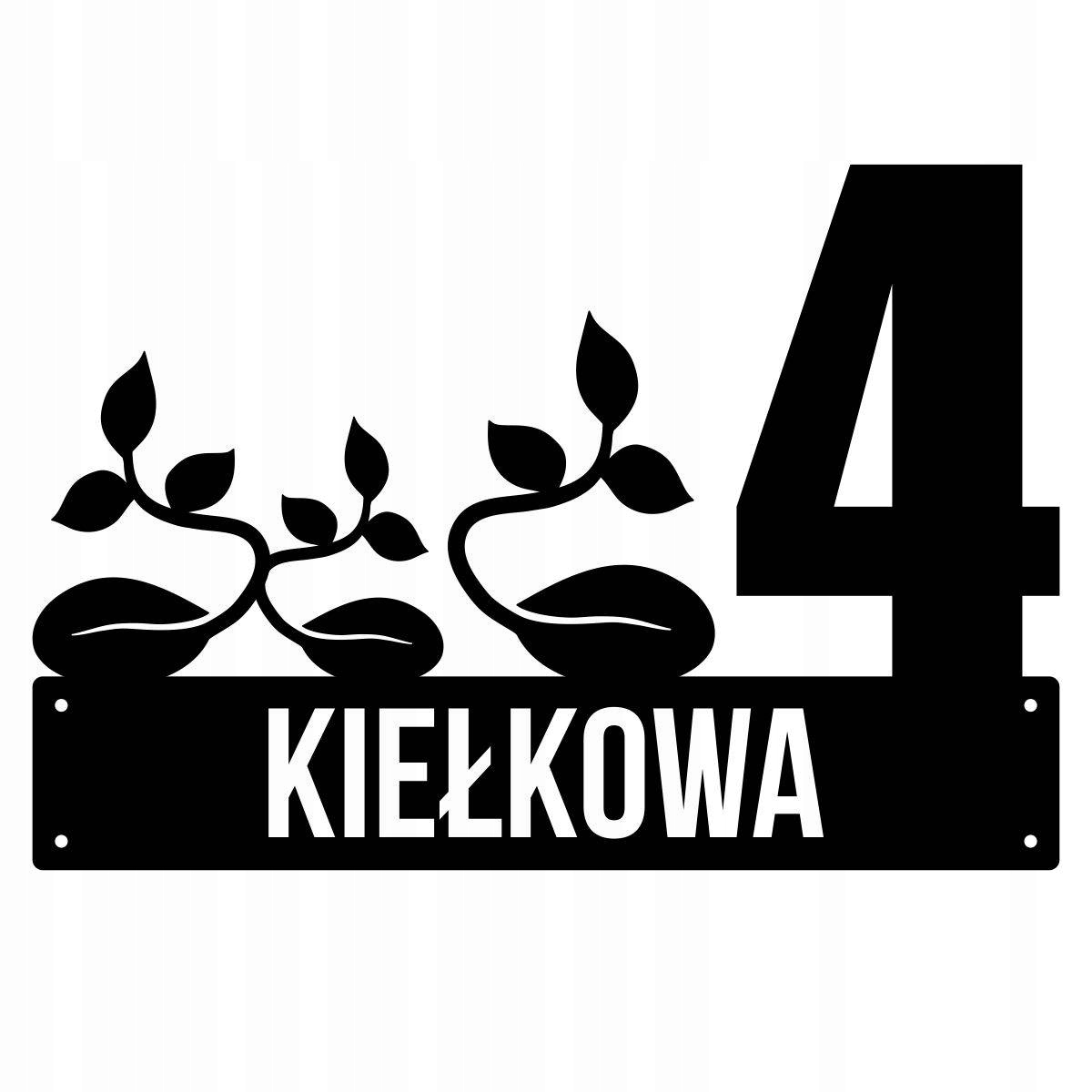 Číslo Na Dom 48 cm Tabuľa Adresa Ocel 2MM ul. Kelkowa