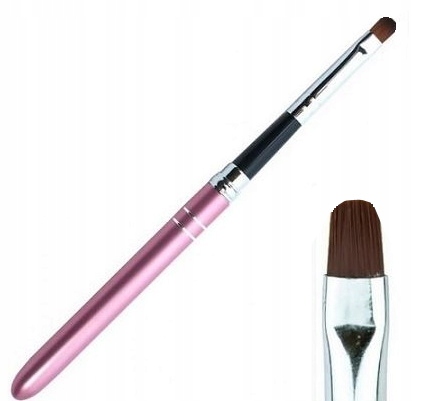 PĘDZELEK PĘDZEL DO ŻELU OKRĄGŁY #6 BLACK SKŁADANY