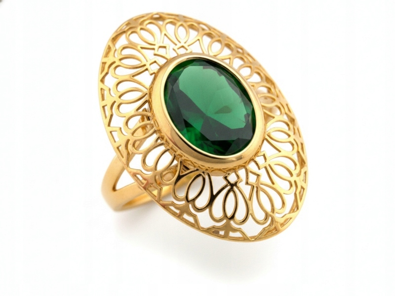 Dámský zlatý prstýnek 585 s lesklým zirkon , působivý módní doplněk