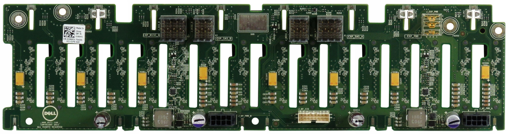 Dell 03R9F5 Zadní Deska 16x 2,5" Pro R720 R820